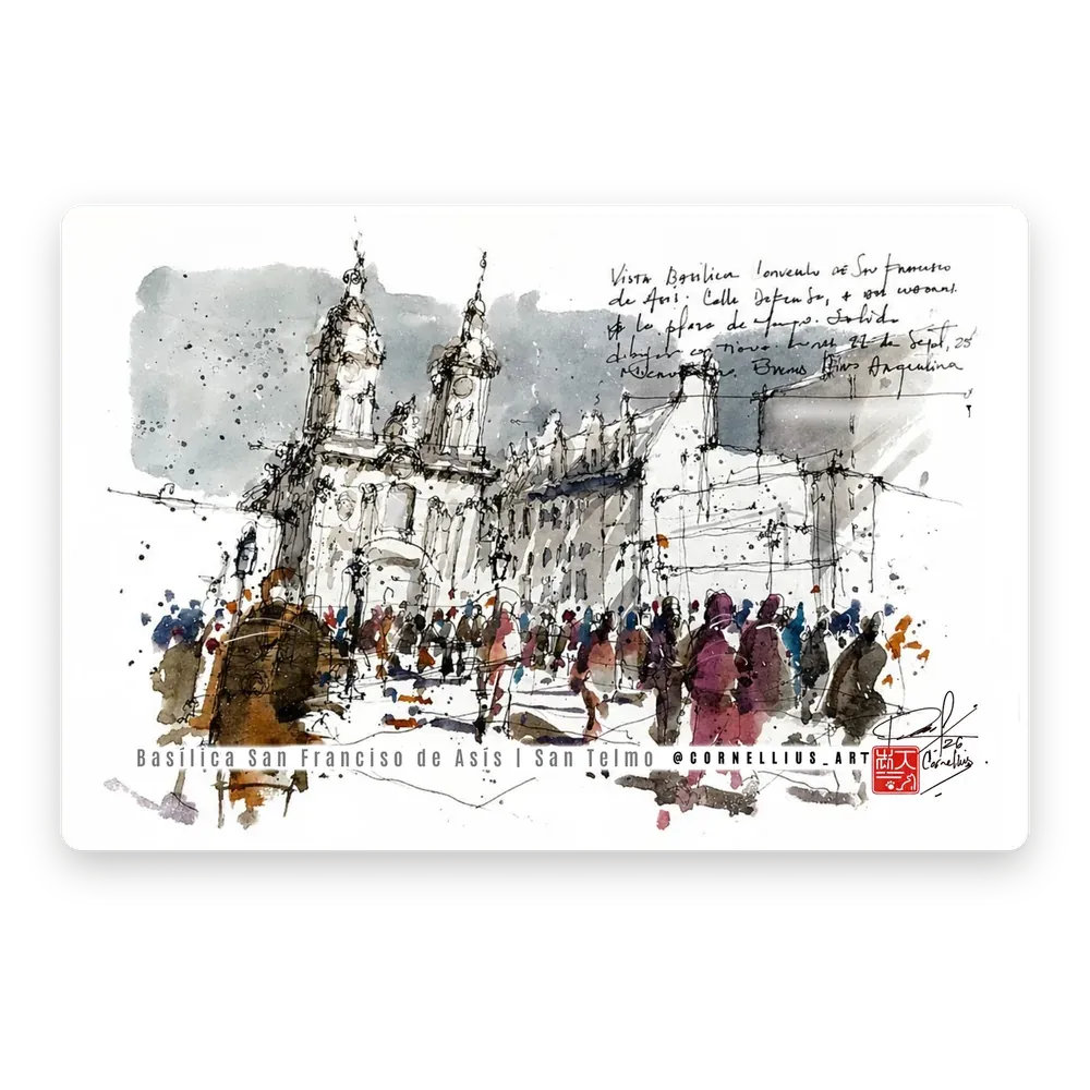 Postal de la Basílica San Francisco de Asís en San Telmo