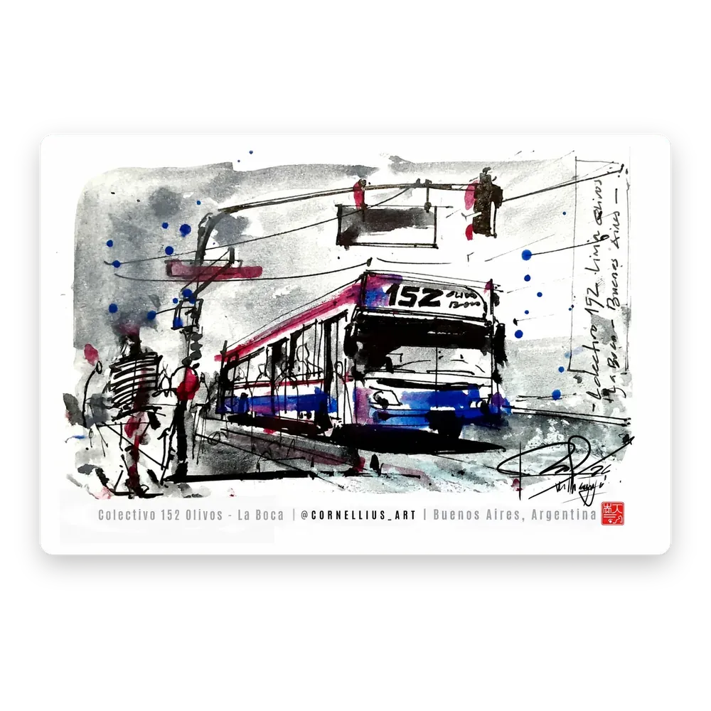 Postal del colectivo 152